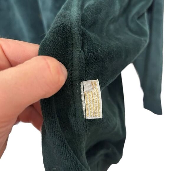 Good American Velvet Crew Neck Long Sleeve Pullover Sweater Emerald Green Size 1 - Picture 5 of 8